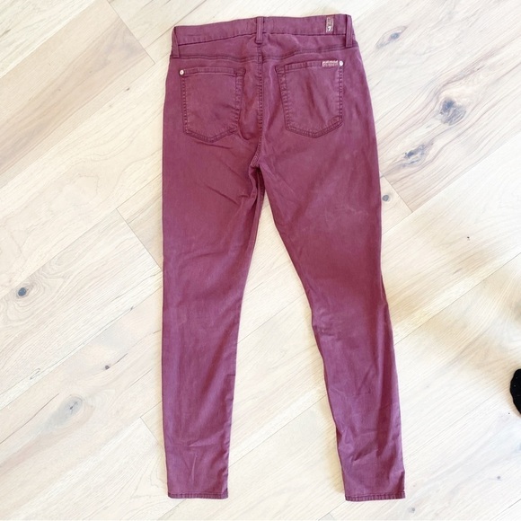 7 FOR ALL MANKIND Burgundy Blair Skinny Ankle Jeans - Picture 2 of 11